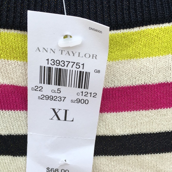 Ann Taylor Long Knit Nipped Waistline Black Trim - Picture 5 of 6